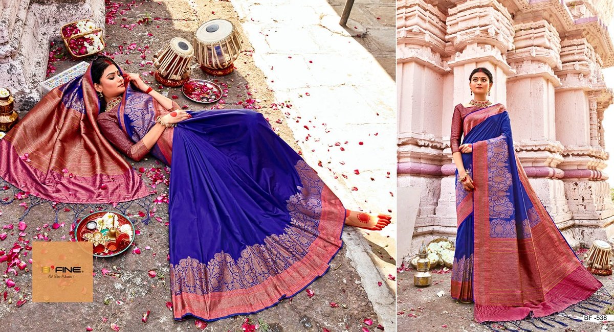 B Fine Saree Art Of Varanasi BF-536 to BF-547 Series 3