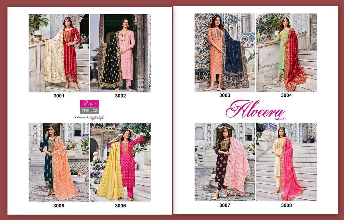 Diya Trends Alveera Vol-3 3001-3008 Series 9