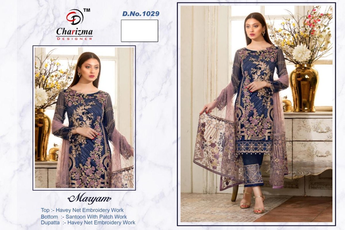 Charizma Designer Maryam 1029 Blue Suits 1