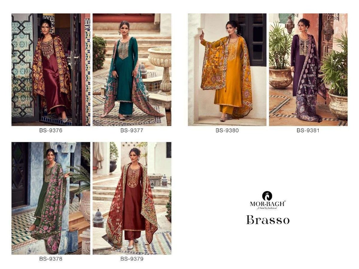 Aashirwad Creation Mor Bagh Brasso 9376-9381 Series 7