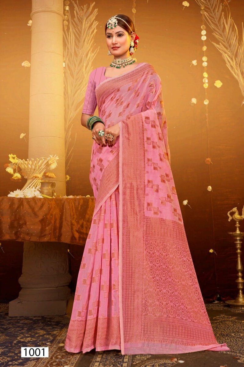 SAROJ SAREE ATLANTIC COTTON VOL-3 1001 TO 1006 1