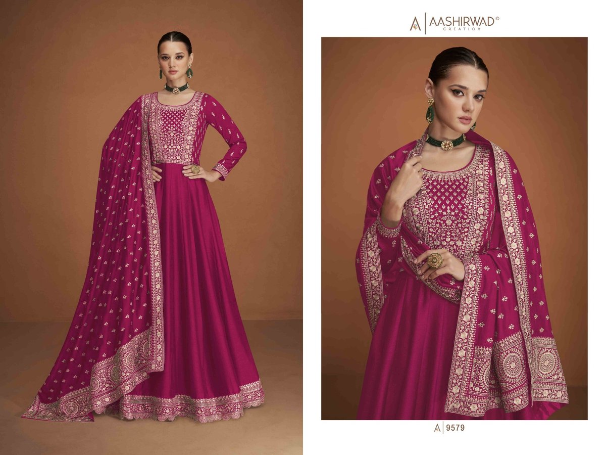 Aashirwad Creation Gulkand Veera 9577-9581 Series 3
