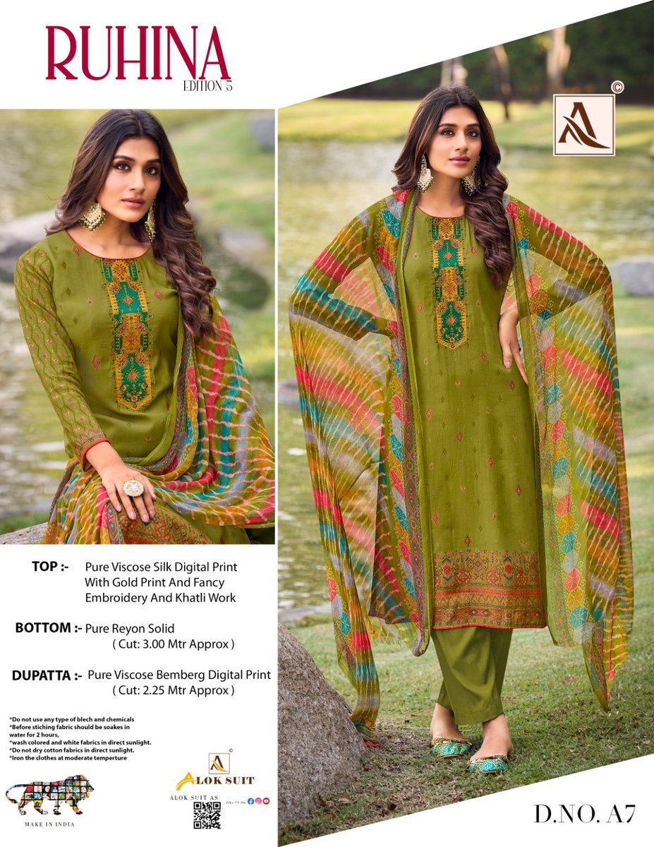 Alok Suit Ruhina Vol-5 A1 to A8 Series 7
