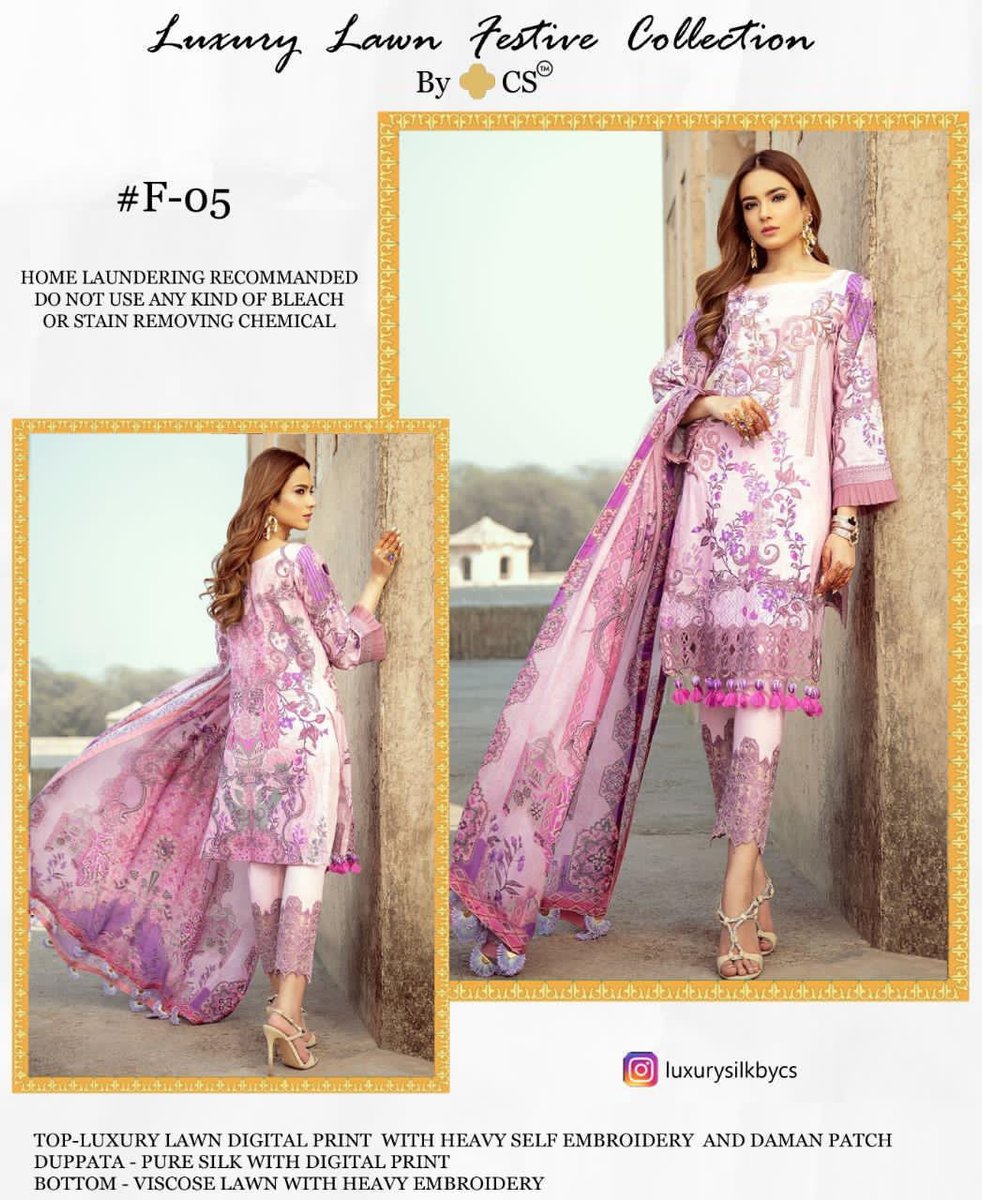CS Luxury Lawn Festive Collection Vol2 F-05 To F-09 Suits 1