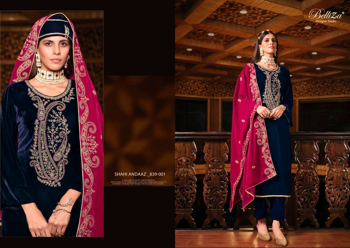 Belliza Designer Shahi Andaaz 839-001 to 839-006 Series 1