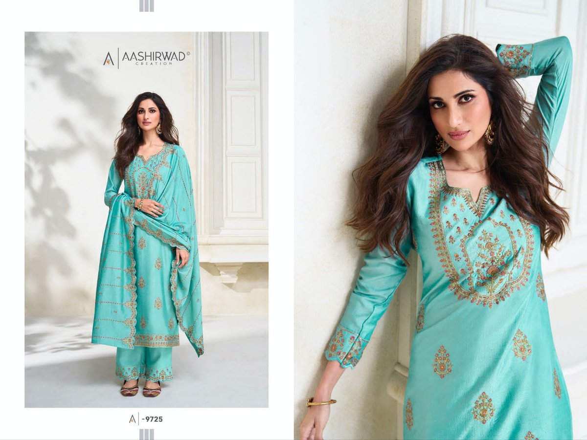 Aashirwad Creation Gulkand Olive 9723-9727 Series 3