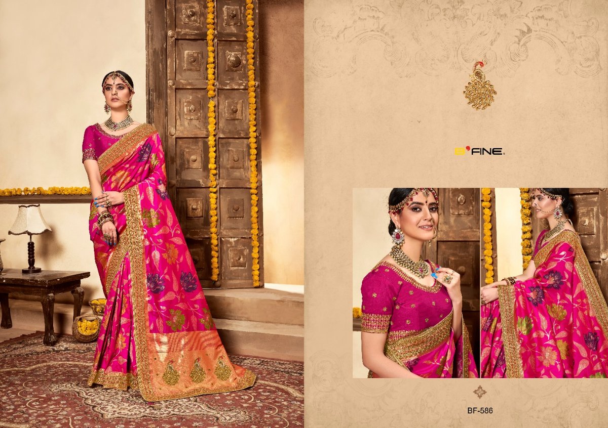 B Fine Saree Mehraab BF-581 to BF-586 Series 6