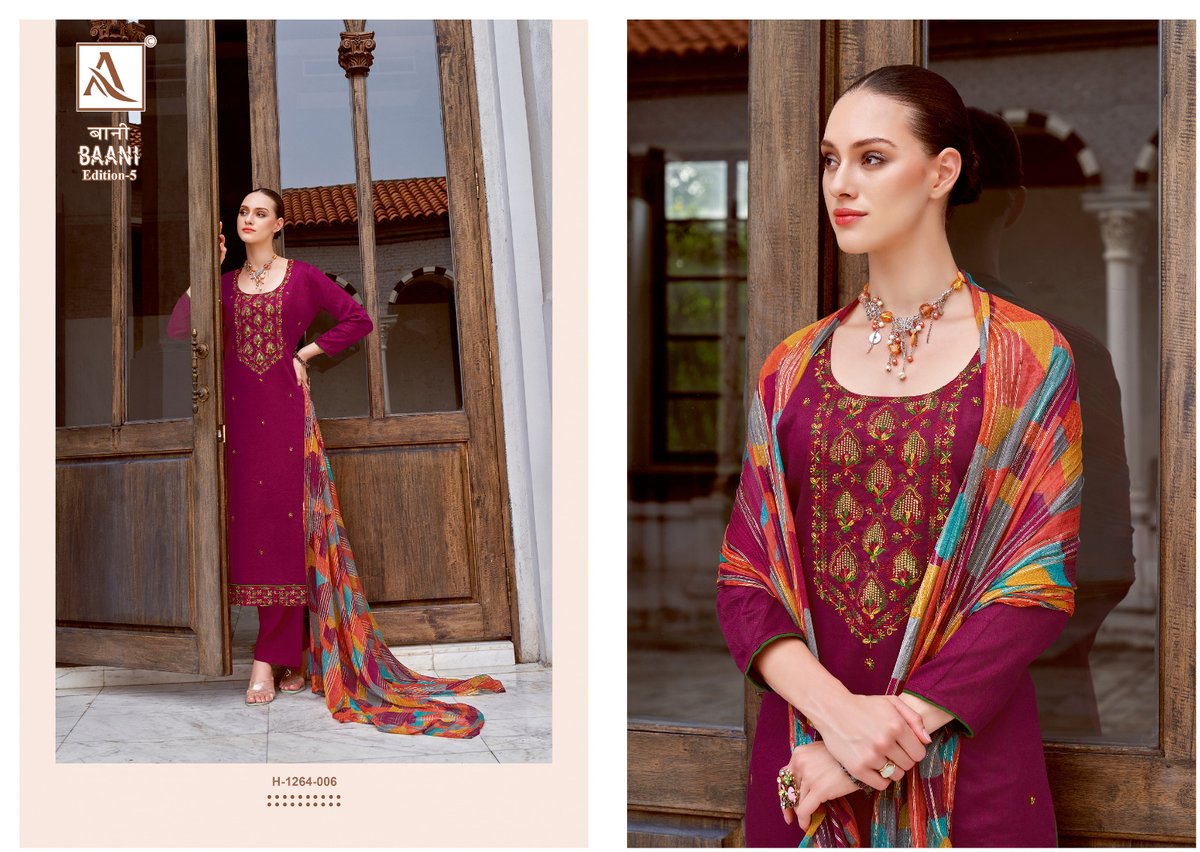 Alok Suit Baani Edition Vol-5 1264-001 to 1264-008 Series 6