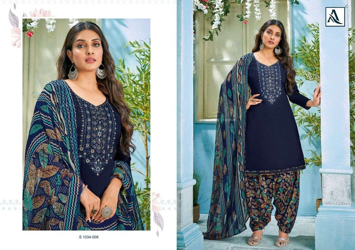 Alok Suits Nusrat-E-Patiyala 1034-001 to 1034-008 Series 8