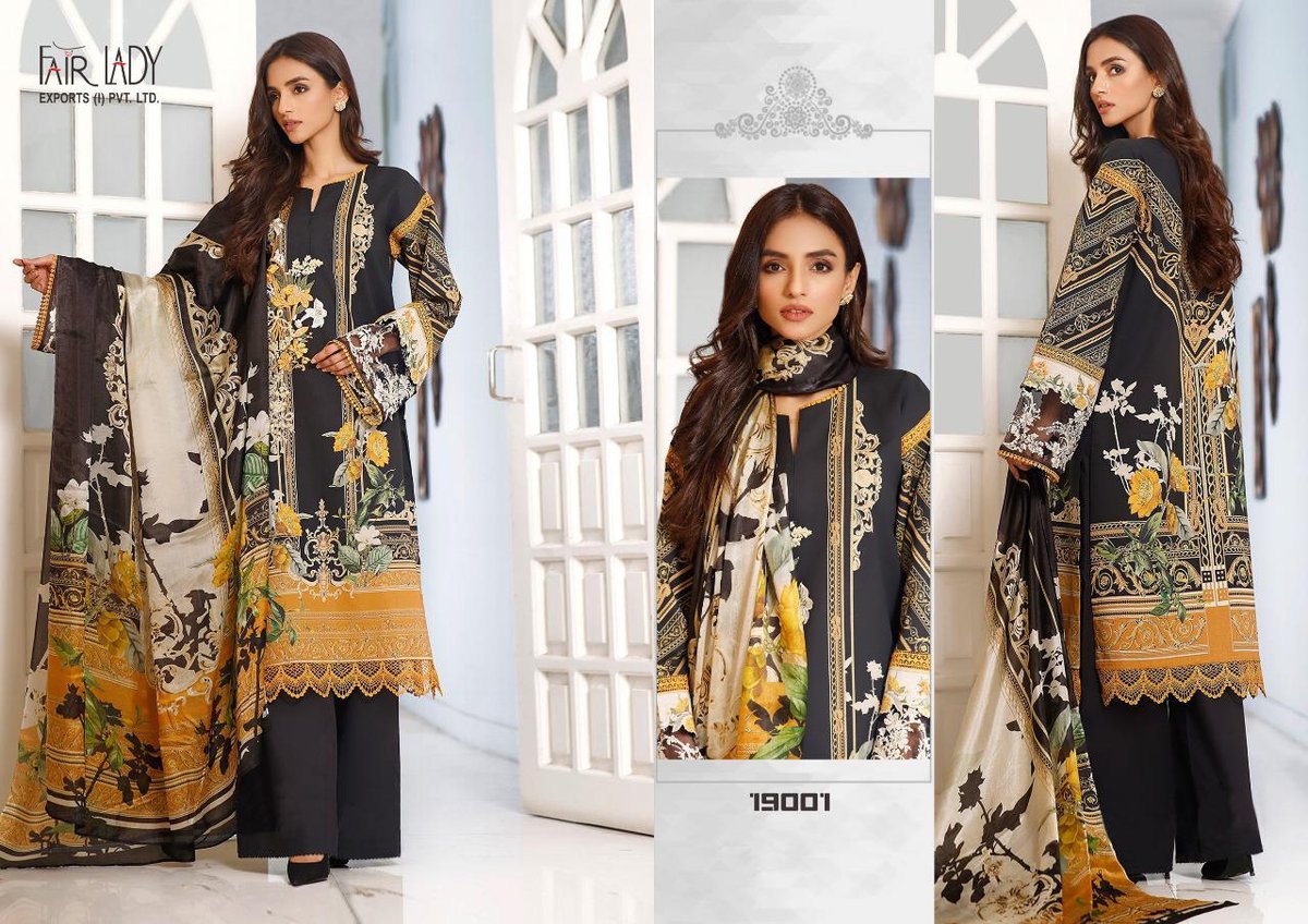 Fairlady Baroque Luxury Lawn Collection 19001-19007 Series 1