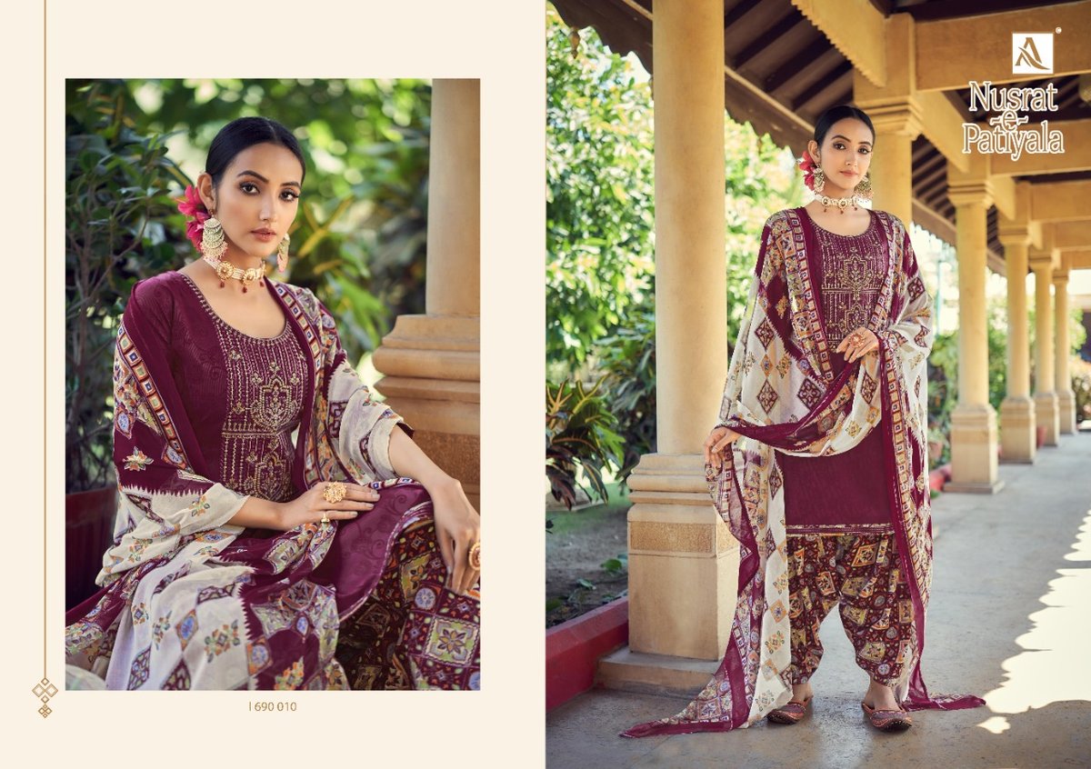 Alok Suit Nusrat-E-Patiyala 690-001-690-010 Series 10