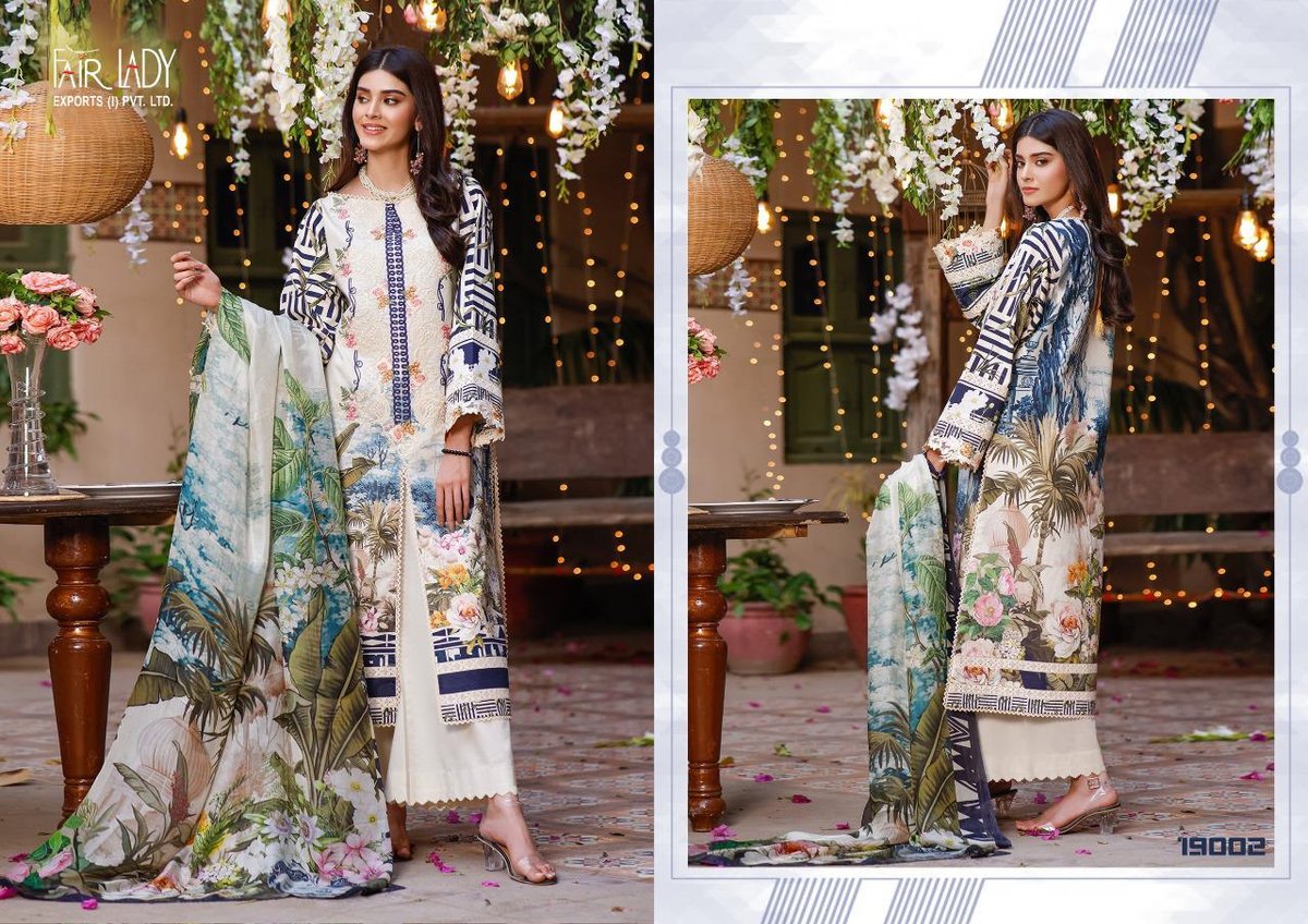 Fair Lady Baroque Luxury Lawn Collection 19001-19007 Series 2
