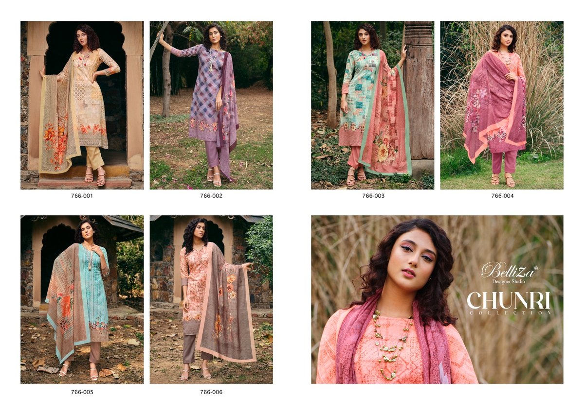 Belliza Designer Chunri 766-001 to 766-006 Series 7