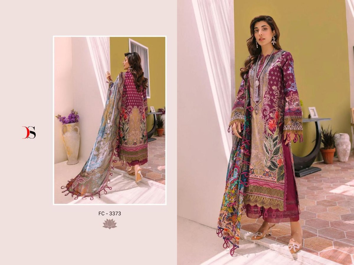 Deepsy Suit Firdous Classic Lawn Vol-23 3371-3376 Series 3