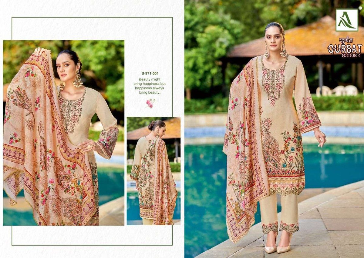 Alok Suit Qurbat Edition Vol-4 971-001 to 971-008 Series 1