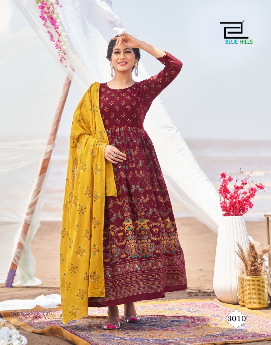Blue Hills Walkway Dupatta Edition Vol-03 5001-5010 Series 10