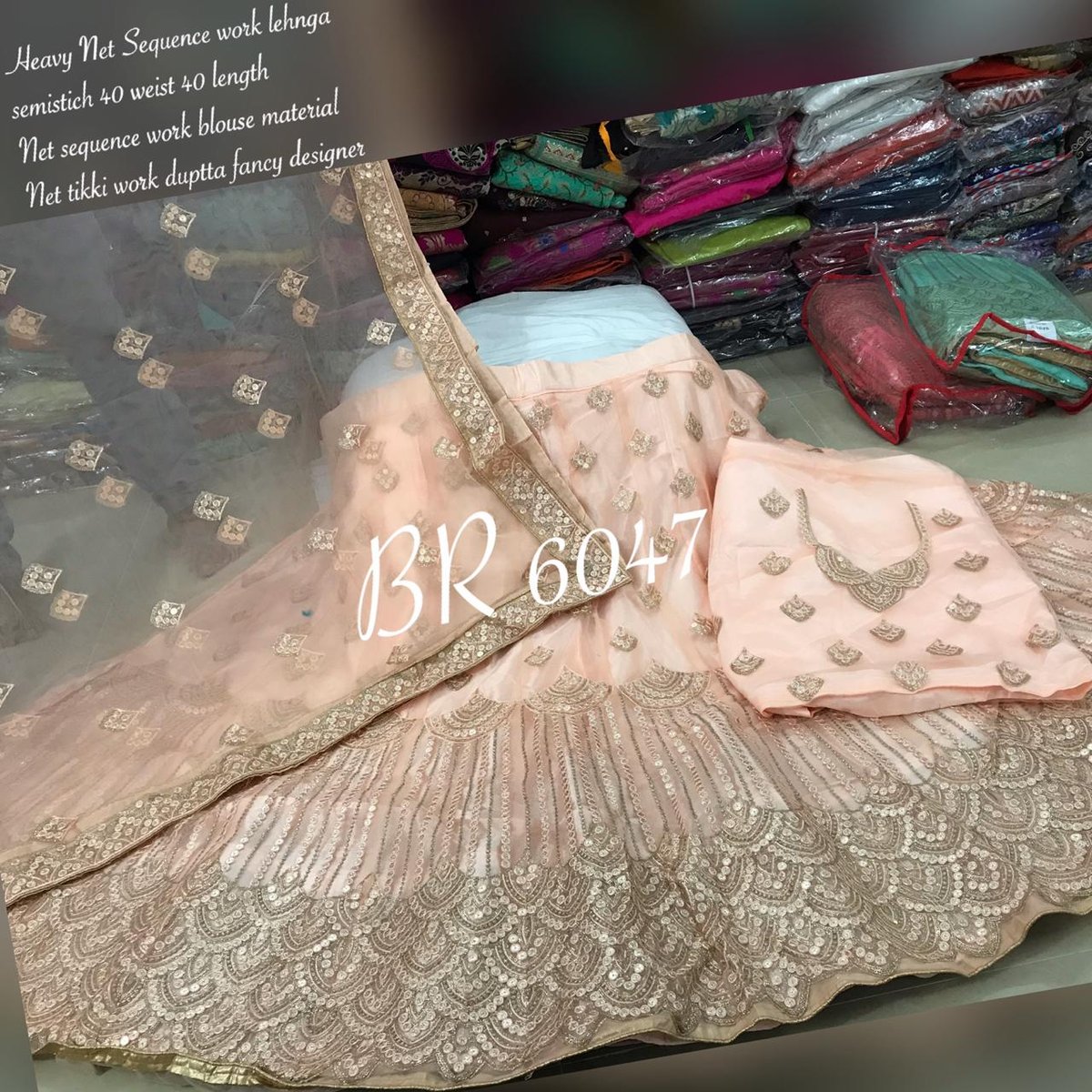 BR Designer Net Sequence Work Lehenga BR-6047 Colors 3
