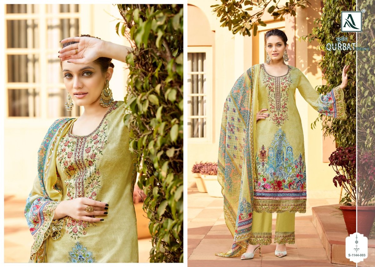 Alok Suit Qurbat Vol-6 1144-001 to 1144-008 Series 3
