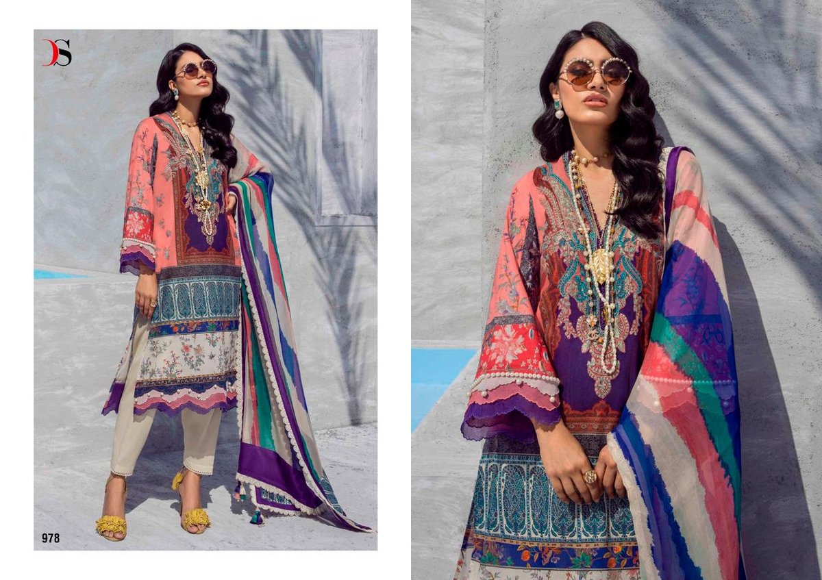 Deepsy Suits Sana Safinaz Muzlin Vol-3 971-978 Series 8