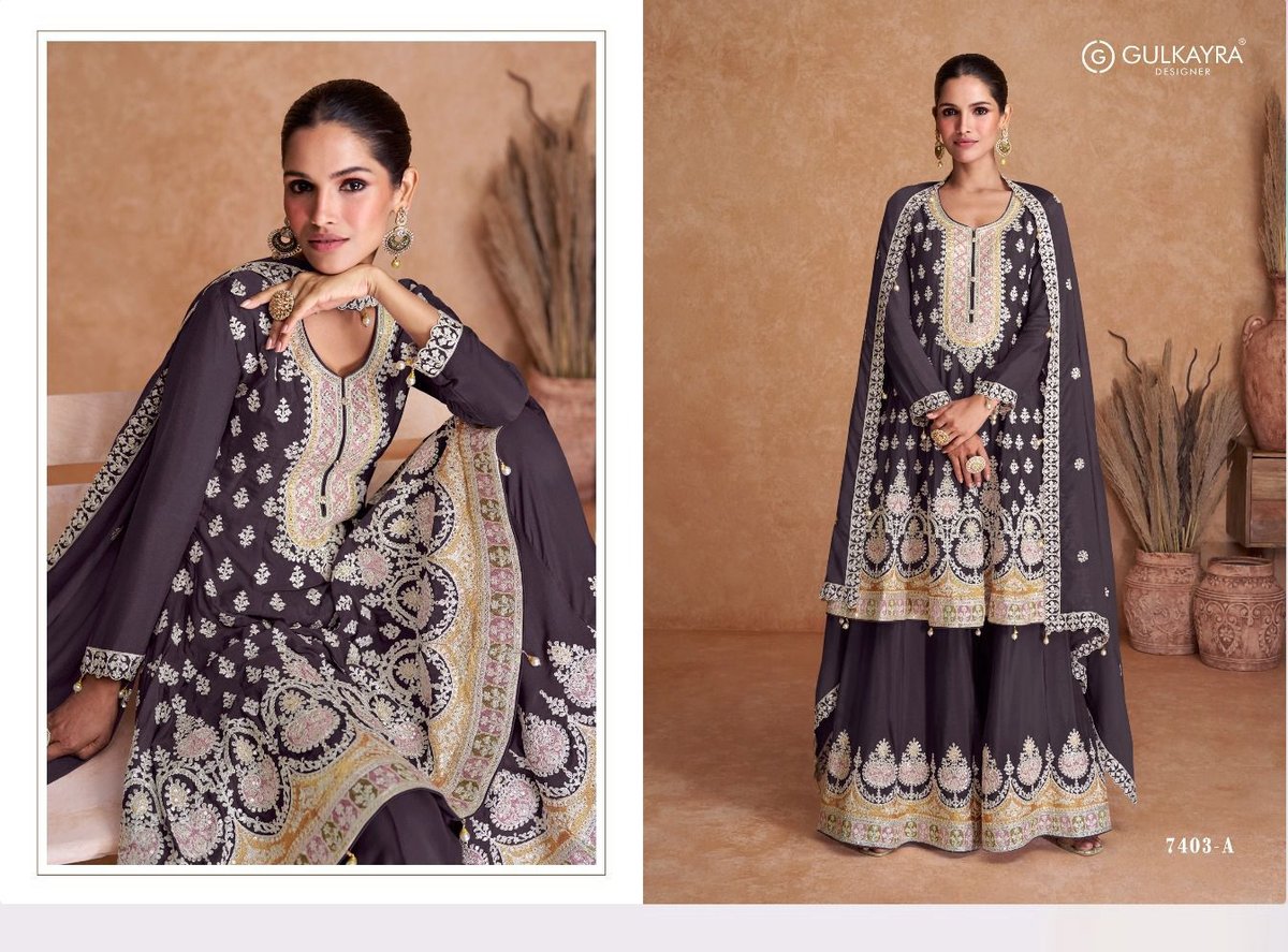 Gulkayra Designer Flory Gold 7403 Colors 1