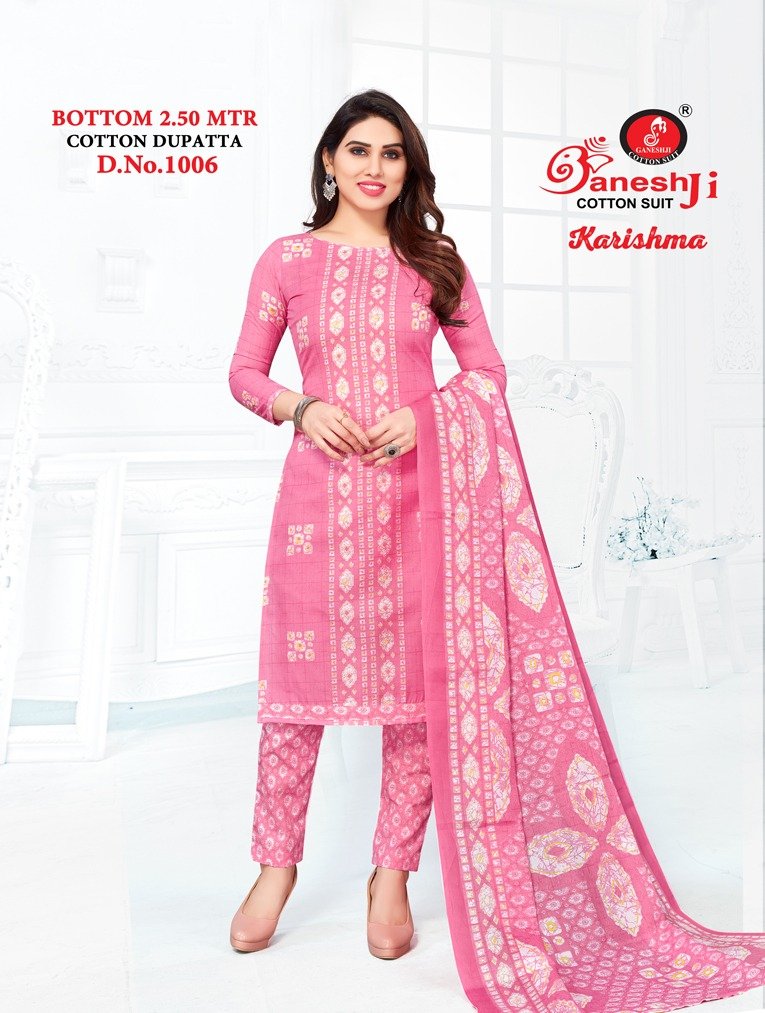 Ganeshji Cotton Suits Karishma Vol-1 1001-1010 Series 6