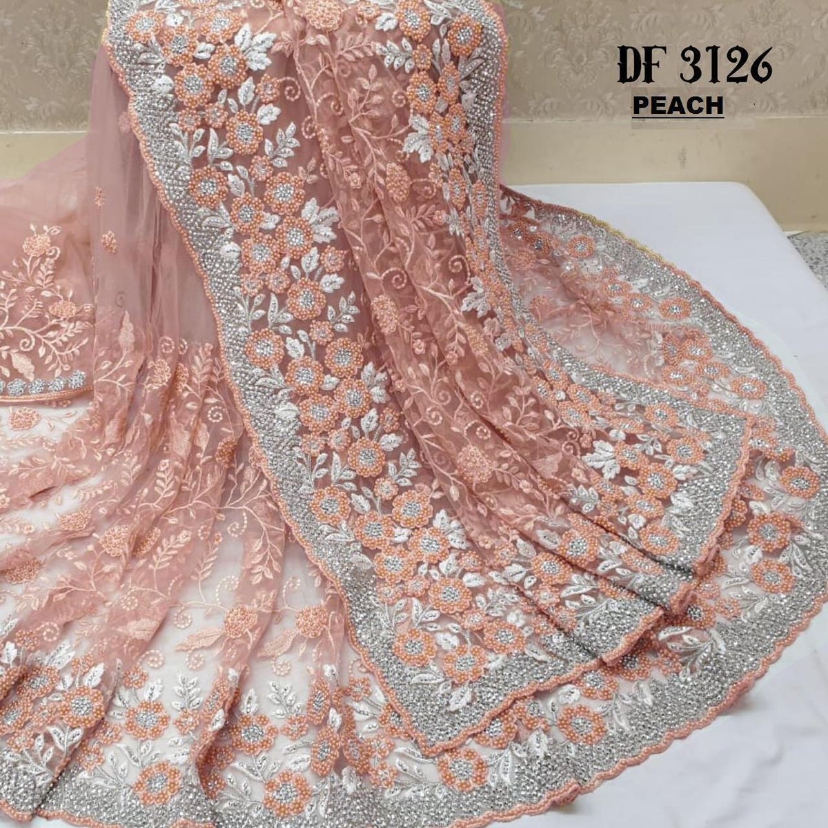 DF 3126 Designer Net Sarees 6