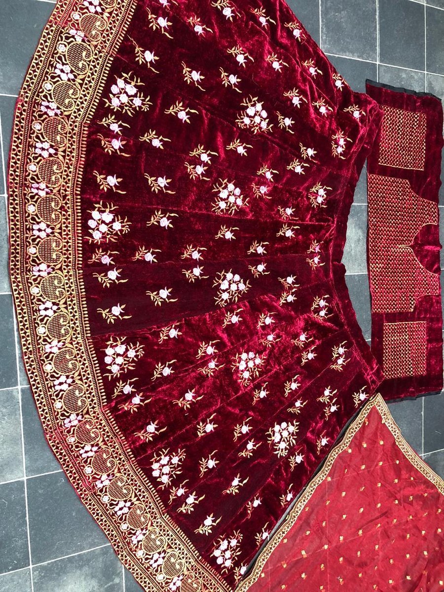 Designer Bridal Maroon Lehenga Choli LG-289 3
