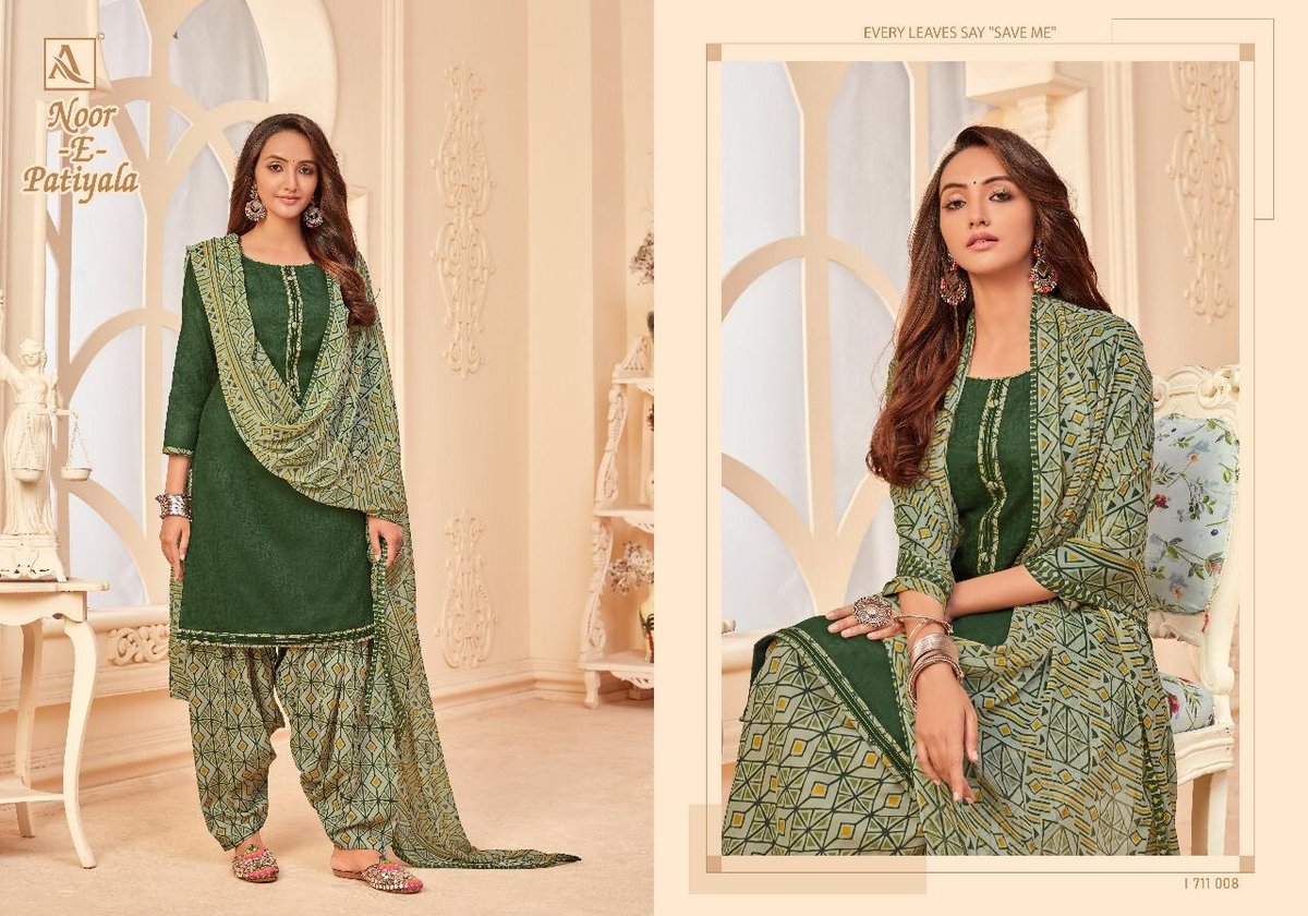 Alok Suits Noor-E-Patiyala 1711-001 to 1711-010 Series 8