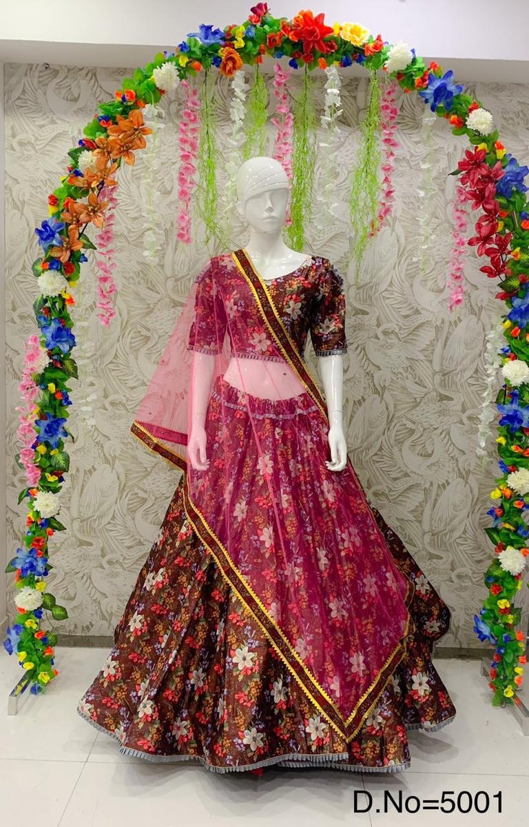 AF Peafowl 5001 Digital Printed Lehenga 1