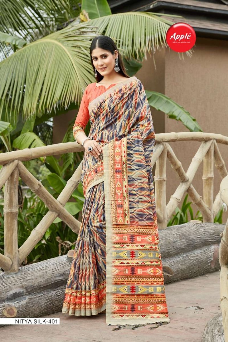 Apple Saree Nitya Silk Vol-4 401-408 Series 1