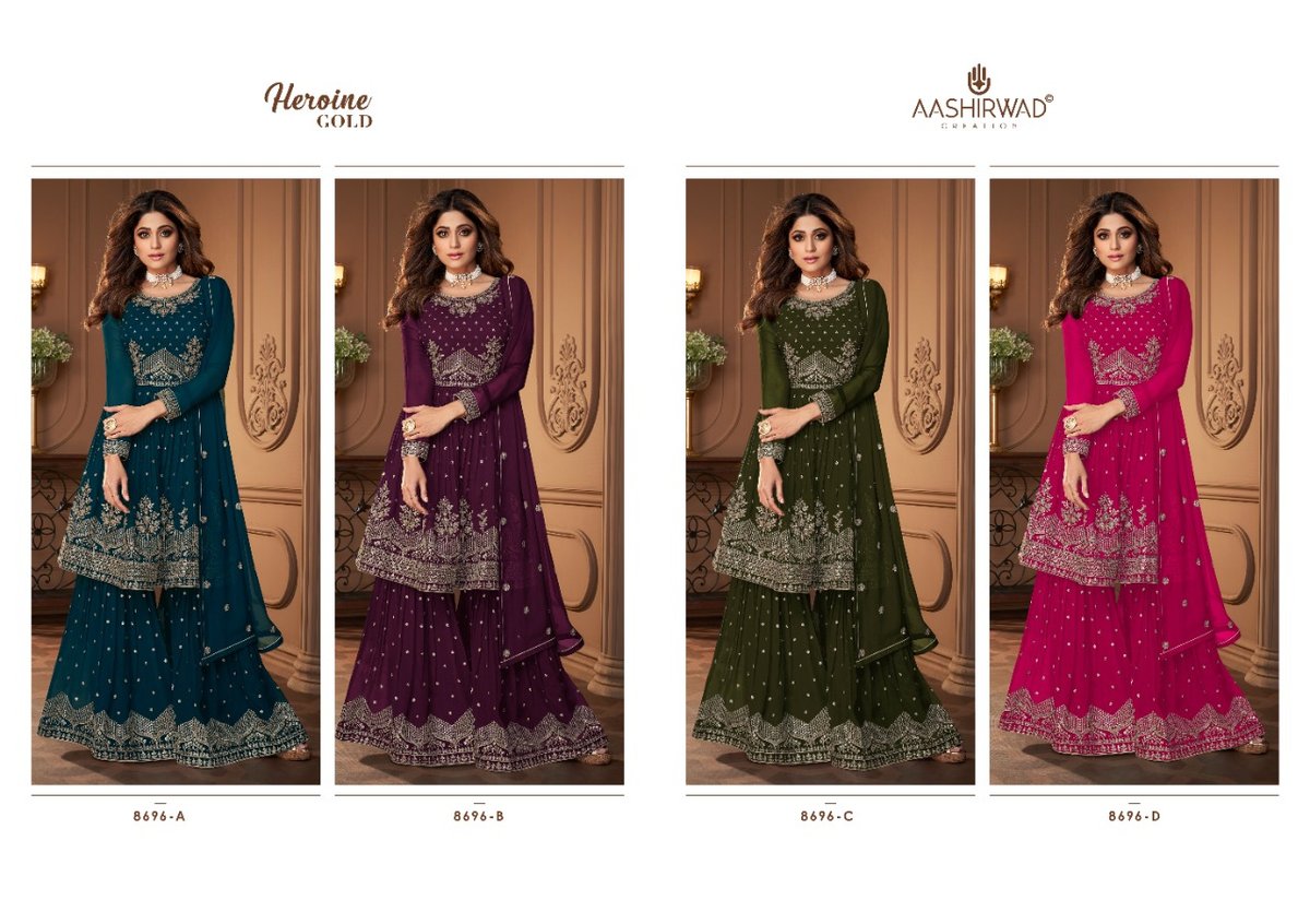 Aashirwad Creation Heroine Gold 8696 Colors 5