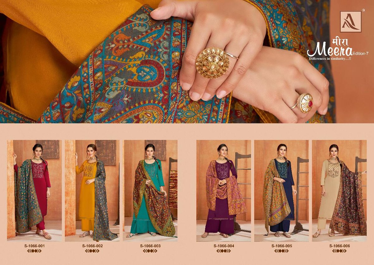Alok Suit Meera Edition Vol-7 1066-001 To 1066-006 Series 7