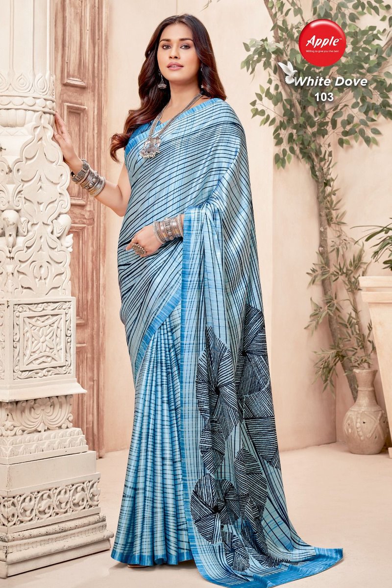 Apple Saree White Dove 101-108 Series 3