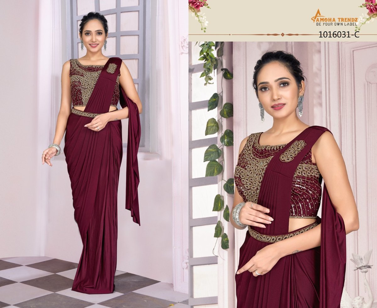 Aamoha Trendz Ready To Wear Designer Saree 1016031 Colors 3