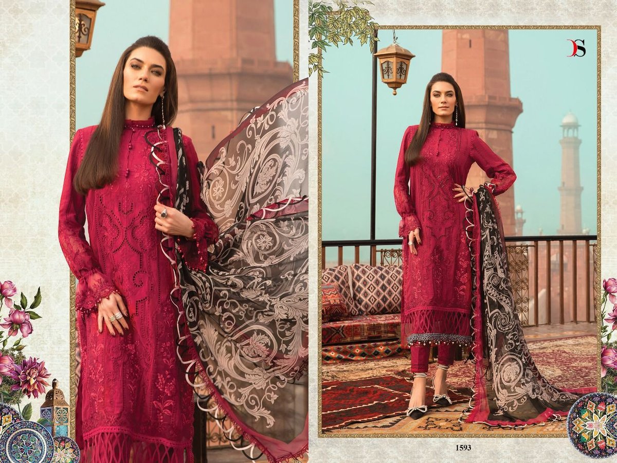 Deepsy Suits Maria B Lawn 22 Vol-3 1591-1596 Series 3