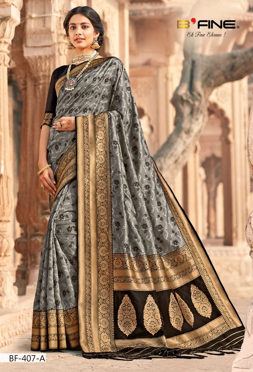 B Fine Saree Handwoven BF-406 to BF-409 Series 6
