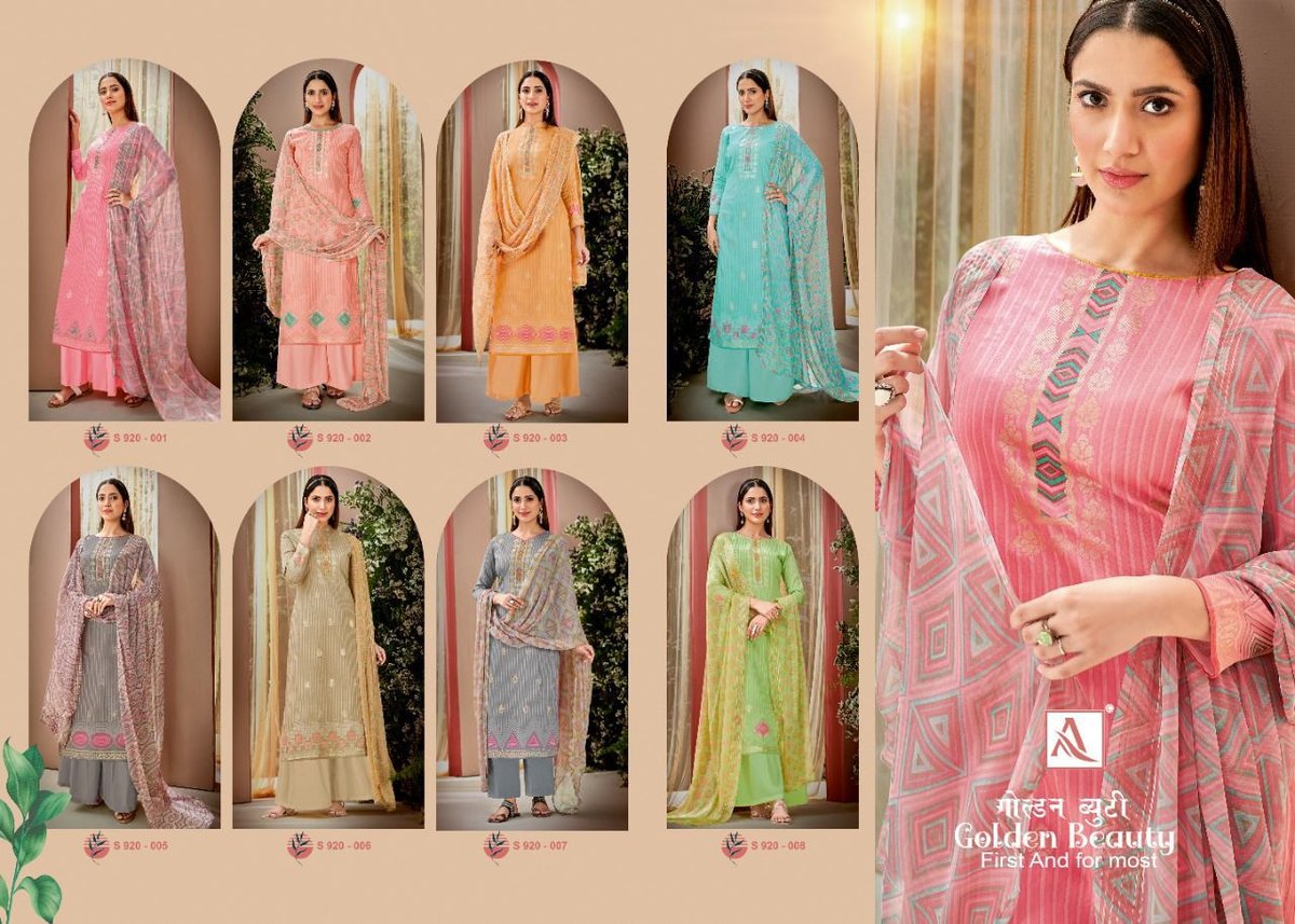 Alok Suits Golden Beauty 920-001 to 920-008 Series 9