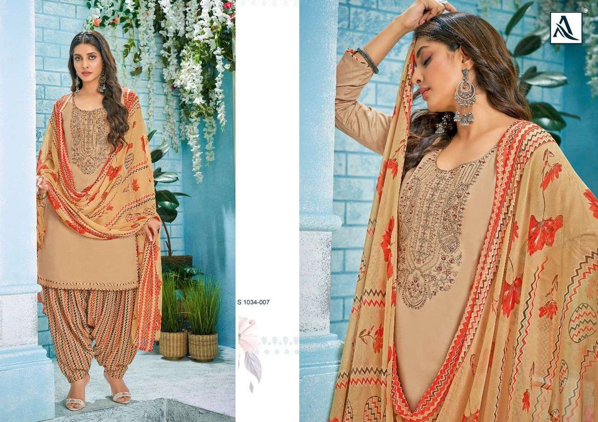Alok Suits Nusrat-E-Patiyala 1034-001 to 1034-008 Series 7