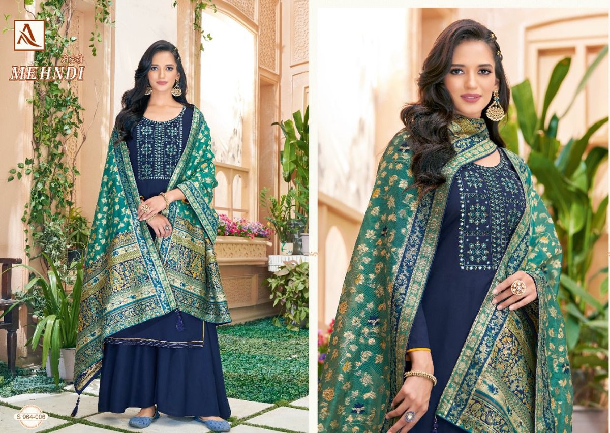 Alok Suit Mehndi 964-001 to 964-008 Series 6