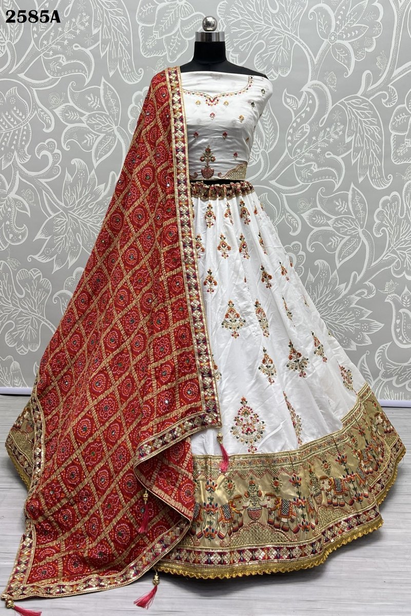 Anjani Art Designer Silk Lehenga 2585 Colors 1
