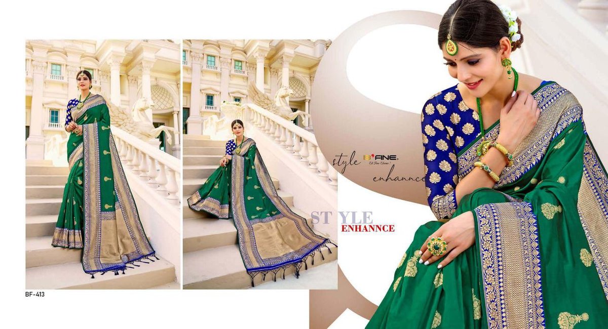 B Fine Saree Kadwa Weave BF-410-BF-421 Series 4