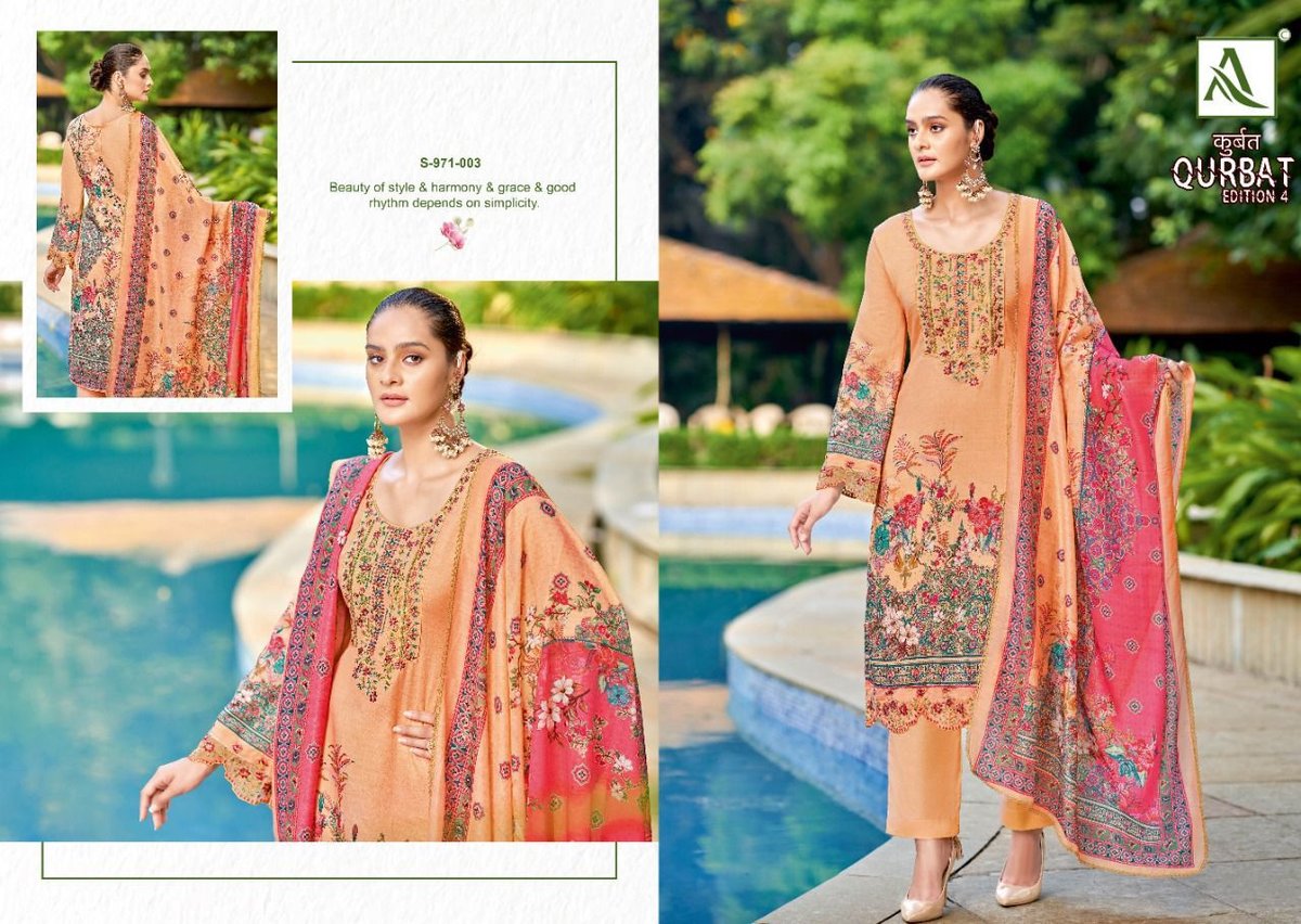 Alok Suit Qurbat Vol-4 971-001 to 971-008 Series 3