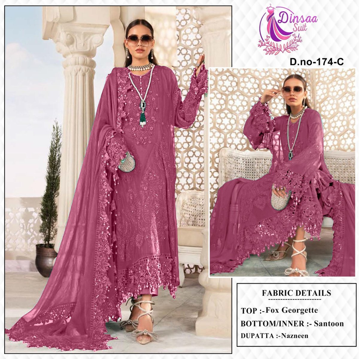 Dinsaa Suit Maria B 174 Colors 3