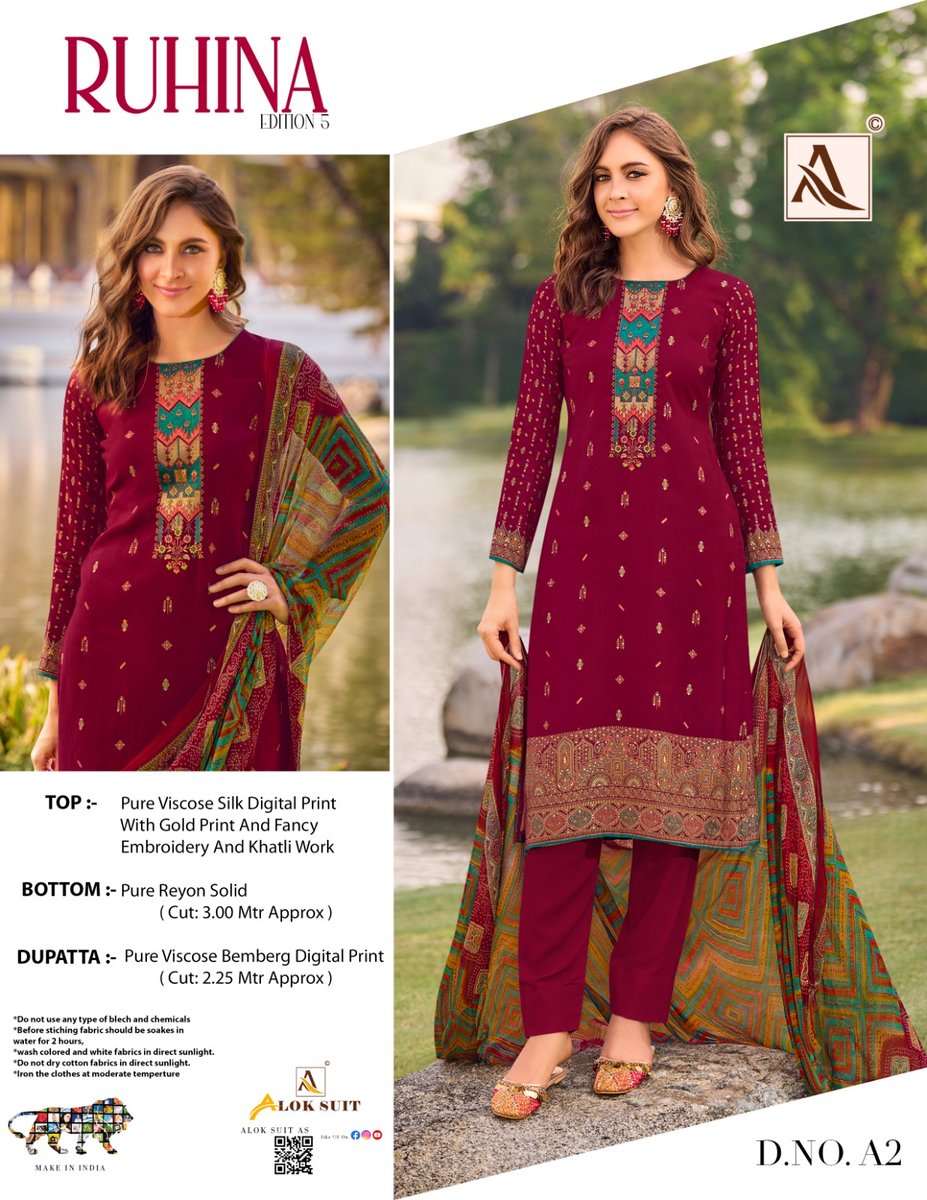 Alok Suit Ruhina Vol-5 A1 to A8 Series 2