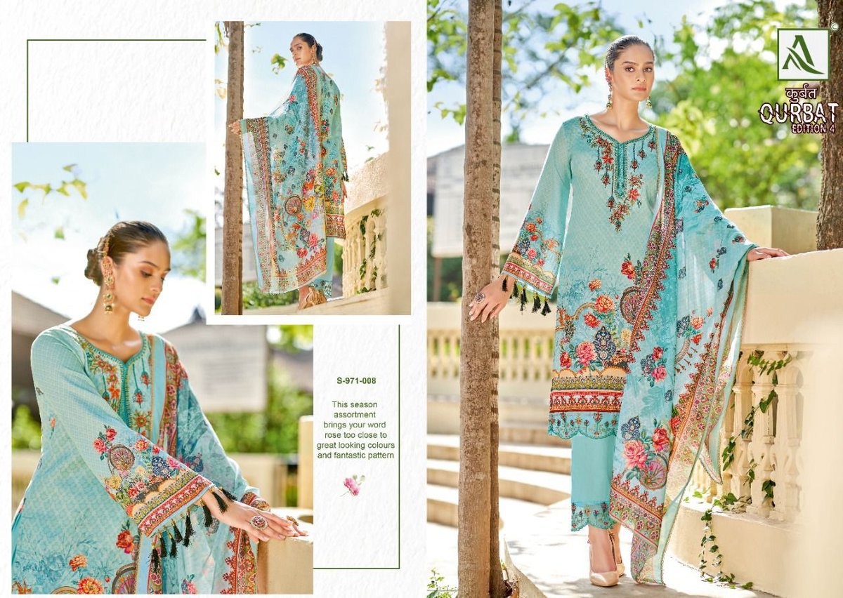 Alok Suit Qurbat Vol-4 971-001 to 971-008 Series 8