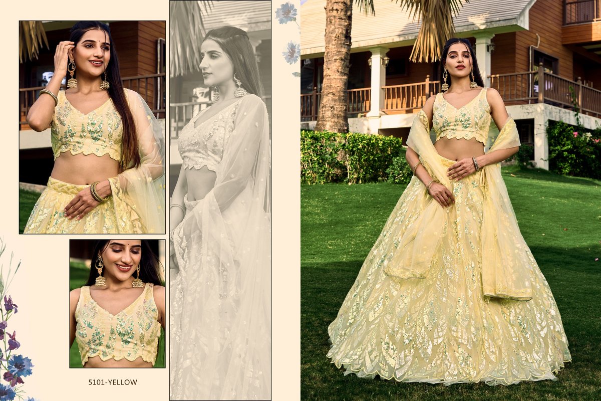 ZEEL CLOTHING MEERA 5101-BLUE TO 5101-YELLOW 4