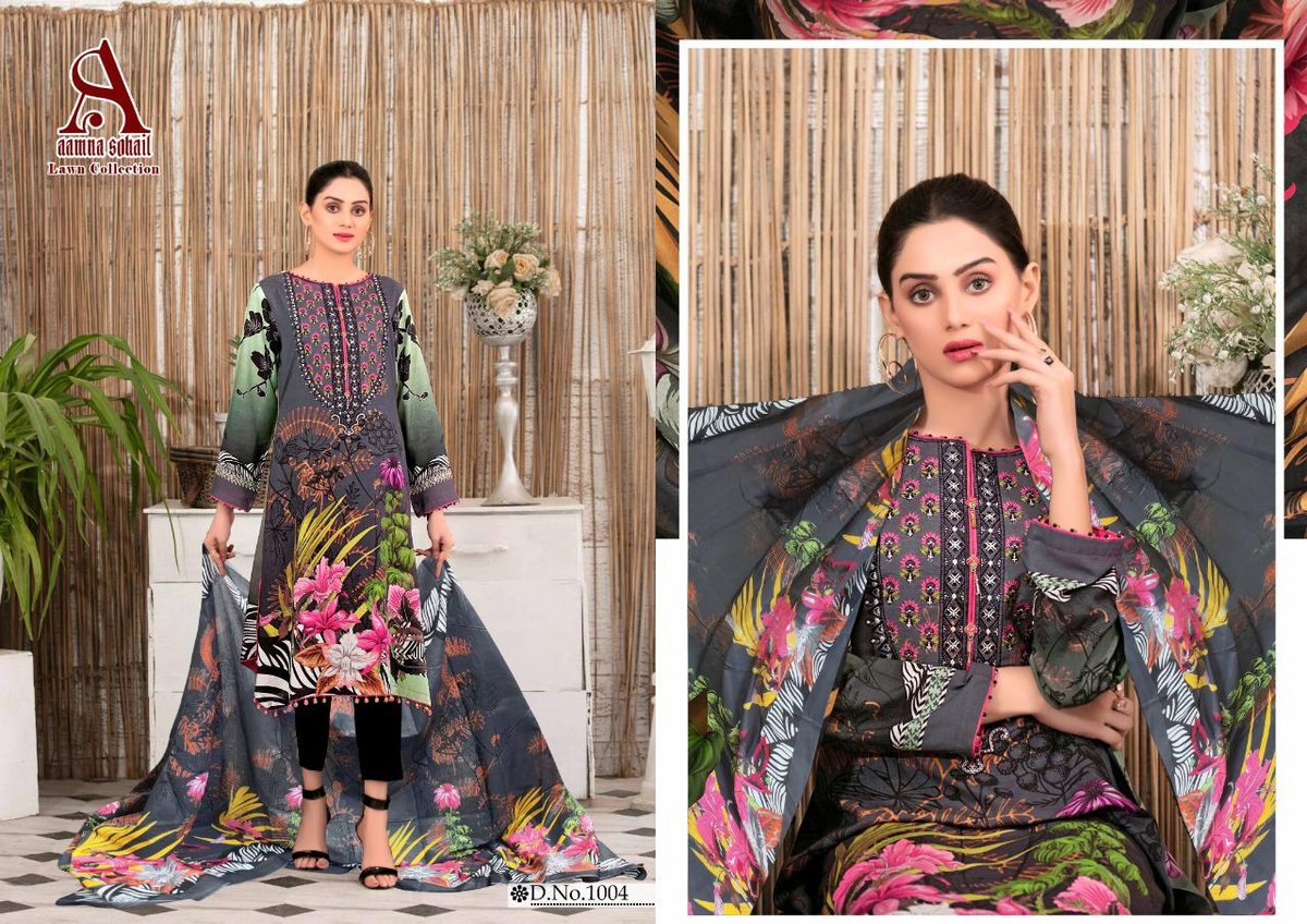 Aamna Sohail Lawn Collection 1001-1010 Series 4