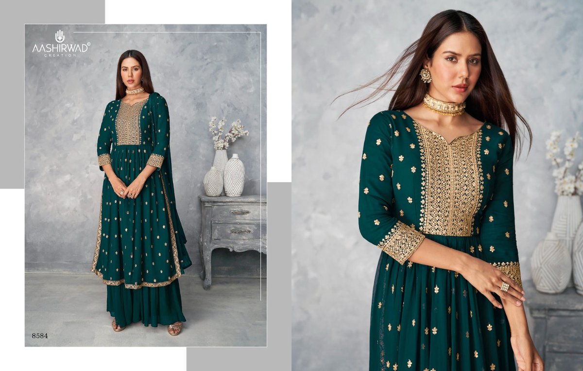 Aashirwad Creation Satrangi Premium Quality 8584 Colors 6