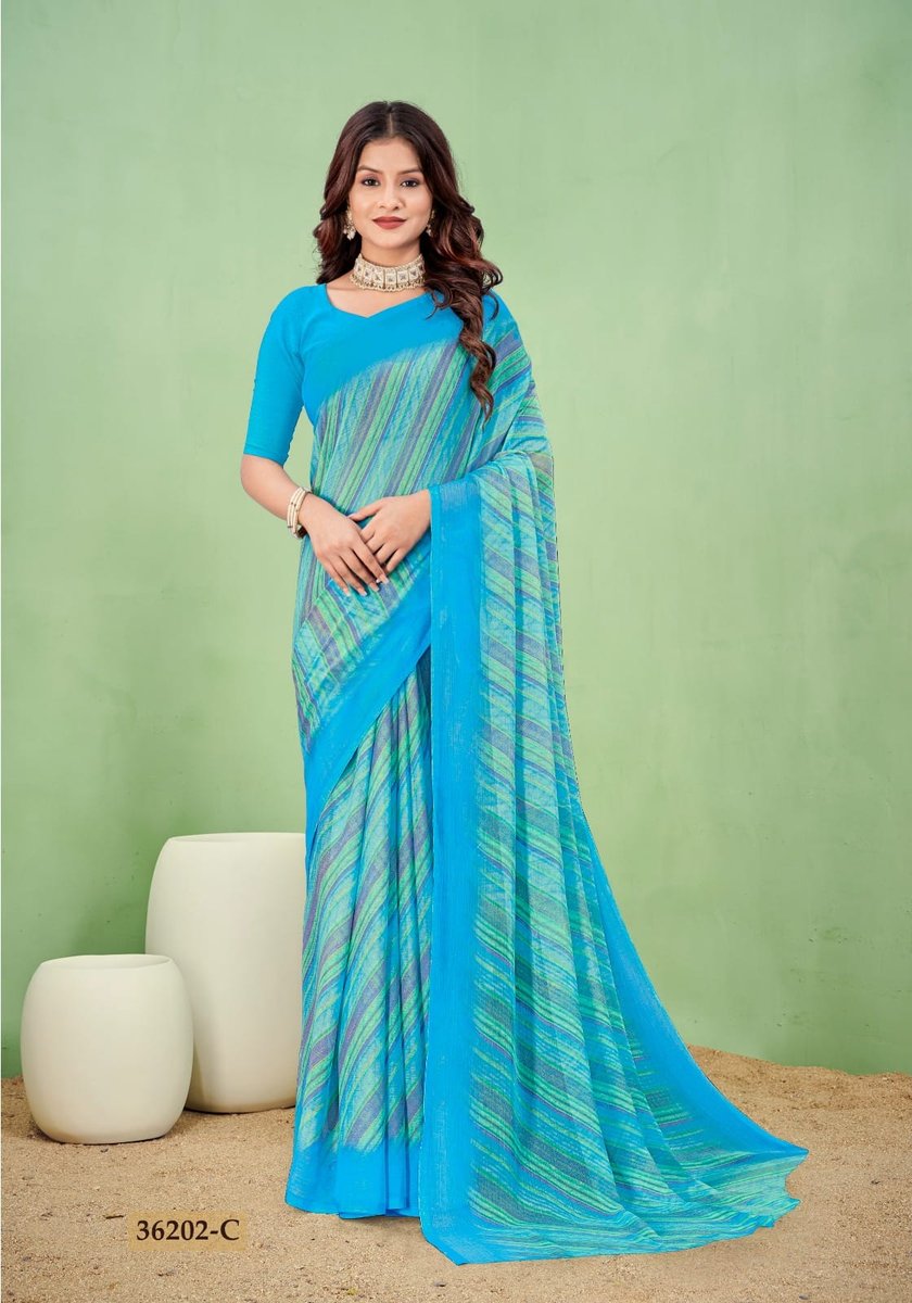 RUCHI SAREE STAR CHIFFON LEHRIYA SPECIAL 36201-A TO 36203-D 7