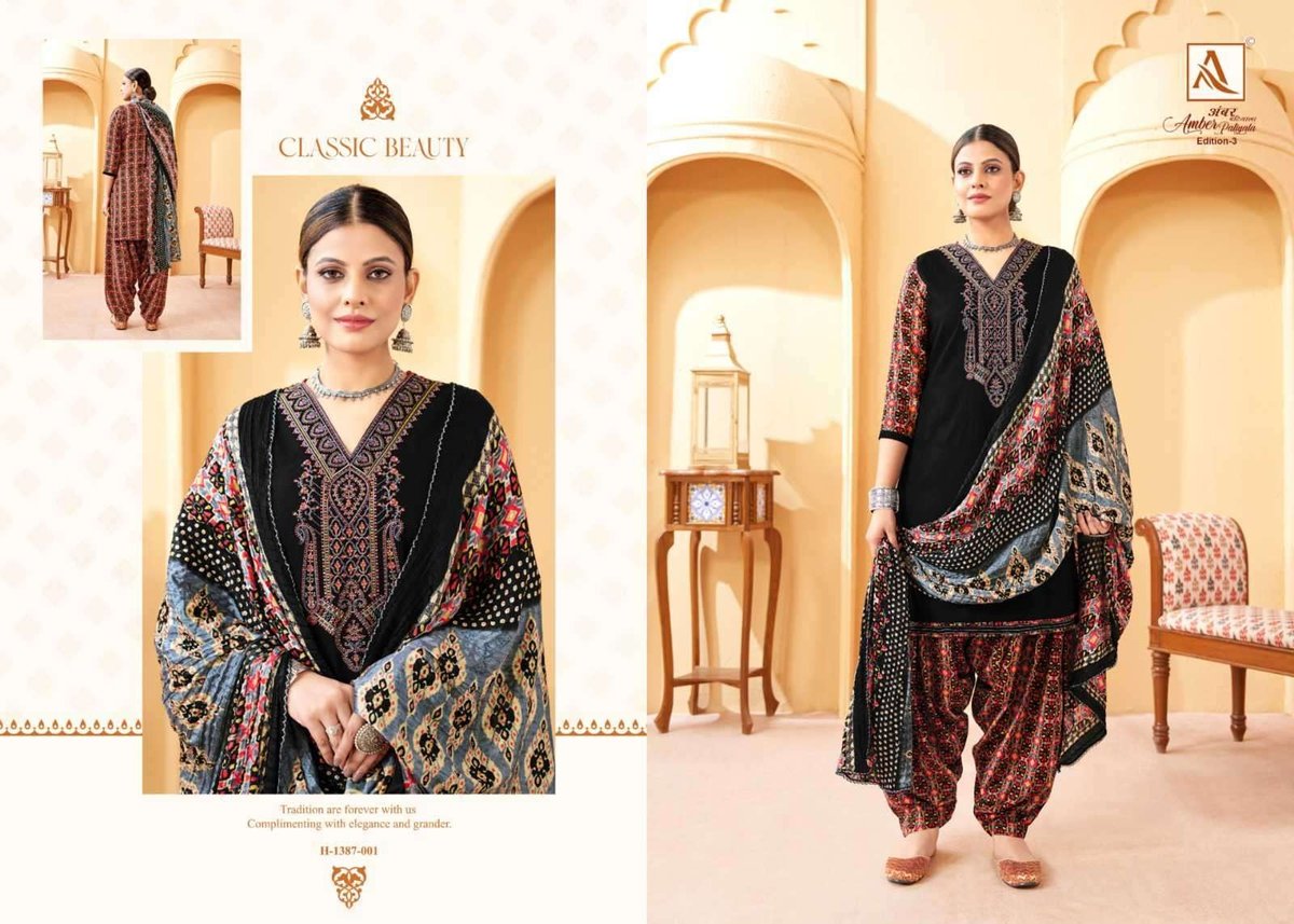 Alok Suit Amber Patiyala Edition Vol-3 1387-001 to 1387-008 Series 1